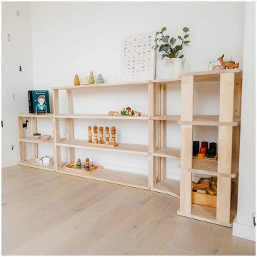 Modulāra Montessori plaukts stūra - 2 plaukti - La
