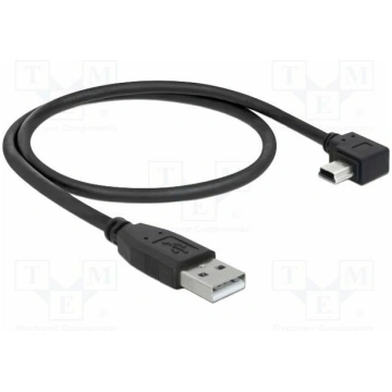 Cable; USB 2.0; USB A plug,USB B mini plug 90° lef