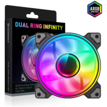 Gamemax Case Fan DUAL RING INFINITY BK Juodas DUAL
