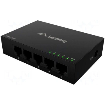 Switch Ethernet | DC socket,RJ45 socket x5 | black