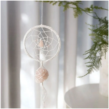 DIY macramé kit - Dreamcatcher with rose quartz cr