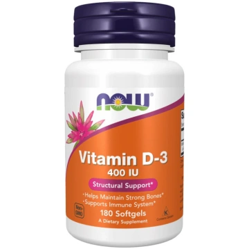 NOW FOODS D-3 vitamīns (180 kapsulas)