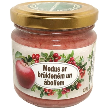 Medus ar brūklenēm un āboliem 230g LIO Dravnieks