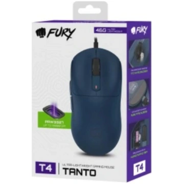 Bezvadu spēļu pele Fury Tanto T4, zila krās