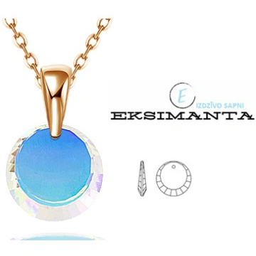 Sudraba Kaklarota ar Swarovski Elementu Eksimanta.