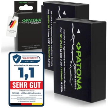 PATONA 2 x Premium NP-W126 akumulators 1140 mAh Re