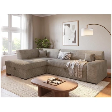 BROMARKT Corner Sofa with Sleep Function 260 cm L 