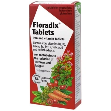 Uztura bagātinātājs Floradix Dzelzs, 84tabletes