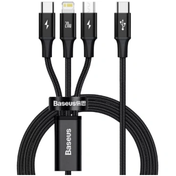 Baseus Rapid 3-in-1 USB kabelis 1.5 m USB A USB C/