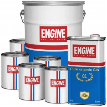 Box Gin Engine 50cl + Secchiello Latta + 5 Bicchie