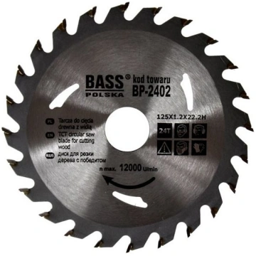 Zāģa ripa kokam 125x1.2X24X22.2mm Bass Polska