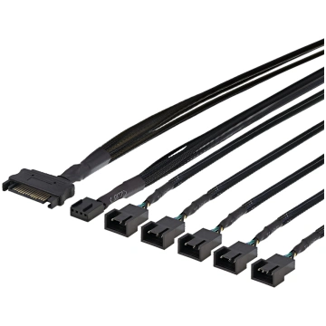 DELTACO sadalītājs PWM-fläktar, 4-pin līdz 5x4-pin