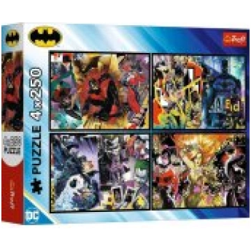 Trefl Puzzle - 4x250 Pieces – Batman in Action - T