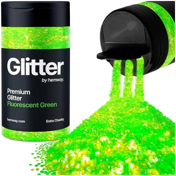 Hemway Fluorescent Green Glitter Extra Chunky 115 