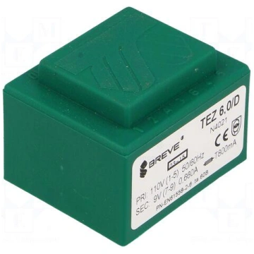 Transformer: encapsulated | 6VA | 110VAC | 9V | Mo