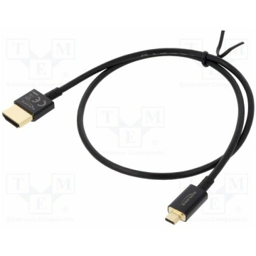 Cable; HDMI plug,micro HDMI plug; Len: 0.5m; black
