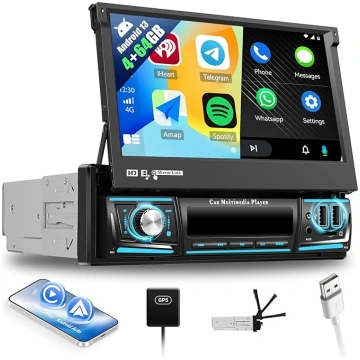 SIXWIN 4 + 64 GB 1 DIN Android 13 auto radio ar Ca