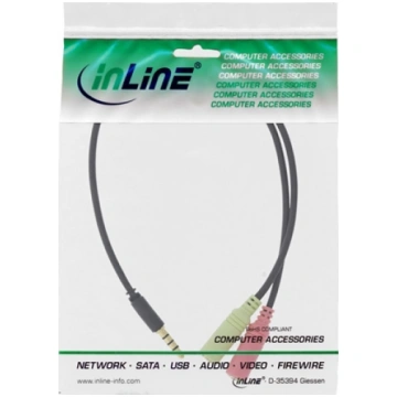 Kabel InLine Jack 3.5mm - Jack 3.5mm x2 2m czarny 