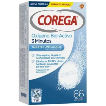 Corega Active Oxygen 3-Minute 66 Tablets 843189007