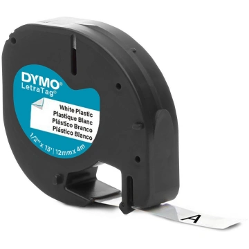Dymo label printer tape LetraTag Plastic 12mmx4m, 