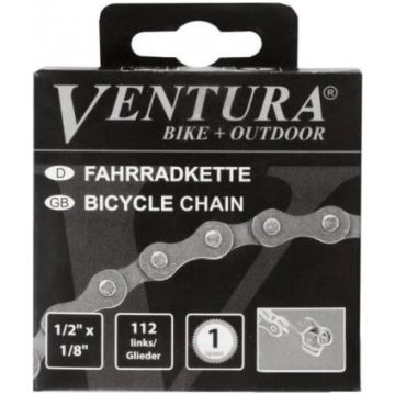 1 ātruma velosipēda ķēde, 112 posmi, 1/2" x 1/8" W