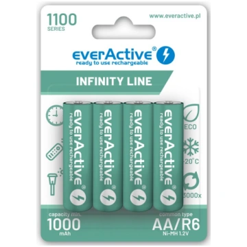 EverActive R6/AA Ni-MH 1100 mAh x 4 uzlādējamas ba