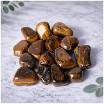 Tīģeracs akmeņi-Tiger eye tumbled stones Brazīlija