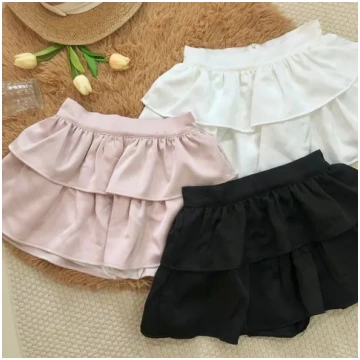 Nyra Tiered Skirt - Baby Pink / White / Black (Pre