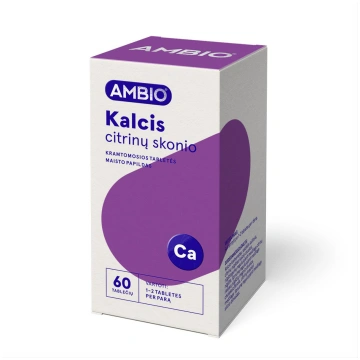 AMBIO kalcijs citrona garša, 60 košļājamās tablete