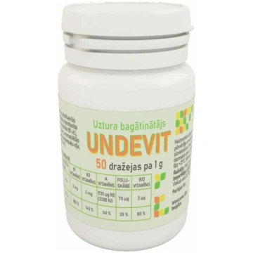 Undevit dražejas, 50 gb