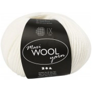 Maxi Wool Yarn - balta (100 g, 125 m) C_447401