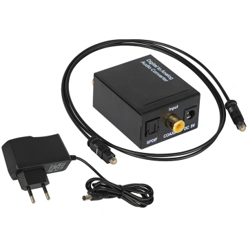 TOSLINK DAC to 2xRCA+jack optical converter with p