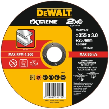 DeWalt griešanas disks Extreme 355 X 3 X 25.4 mm