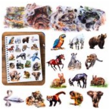 LEAN Set of Slippery Transparent Wild Animal Stick