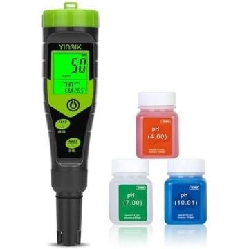 YINMIK pH EC Meter Pool pH Tester 4 in 1 Conductiv