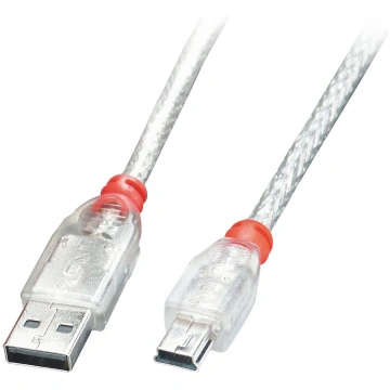 Lindy USB 2.0 Transparent Cable Type A/Mini-B Male