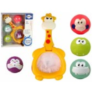 LEAN Toys Bath Toy Mini Basketball Giraffe Rubber 