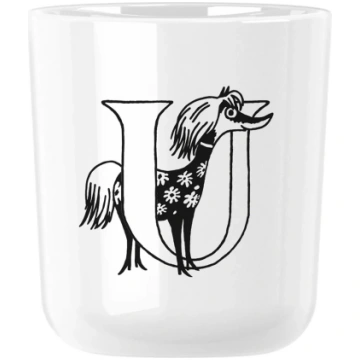 Plastmasas krūze MOOMIN ABC 200 ml, burts U, balta