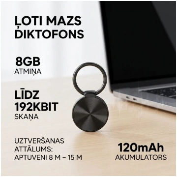 Diktofons mini, ar balss aktivizāciju