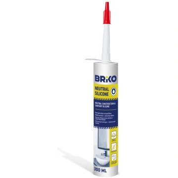 Hermētiķis Briko Neutral Silicone, 300 ml, balta k