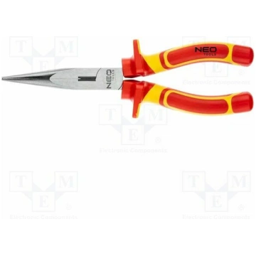 Pliers; insulated,straight,half-rounded nose,unive