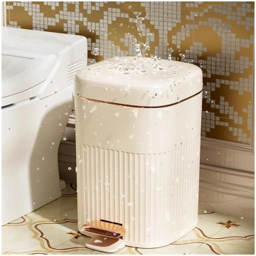 8/10L Foot Pedal Trash Can Waterproof Bathroom Was
