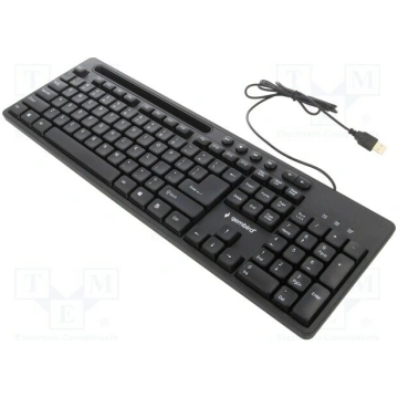 Gembird Multimedia Keyboard with Phone Stand Black