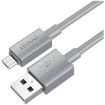 Cable USB A to Micro USB Hoco 2,4A 1 m X107 gray h