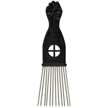 Profesionāla Afro Pick matu ķemme, metāla ķemme, m