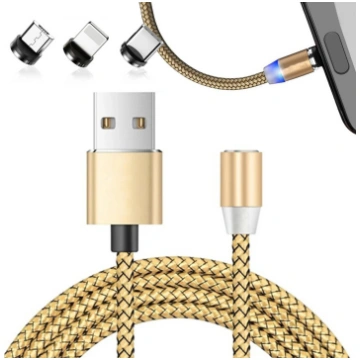 Magnētiskais uzlādes kabelis 3-in-1 (Micro USB, Ty