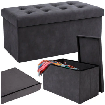 Salokāms XXL pufs ar uzglabāšanas kasti 76x38x38 c