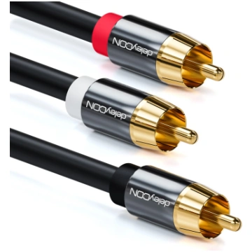 deleyCON 15m Subwoofer RCA Y Cable Gold Plated, Sh