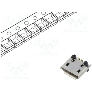 Connector: USB B micro; socket; SMT; PIN: 5; verti