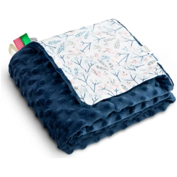 Sensillo viegls Minky pleds – navy blue viburnum A